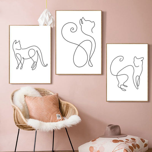 Abstract cat canvas