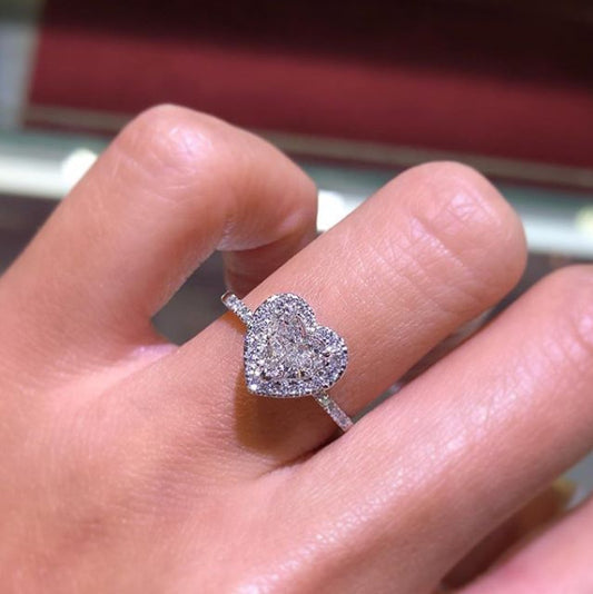 Heart-shaped diamond ring