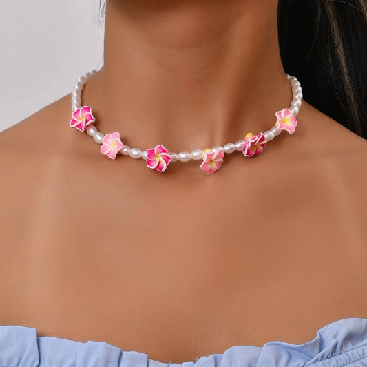 Flower & Pearl Necklace